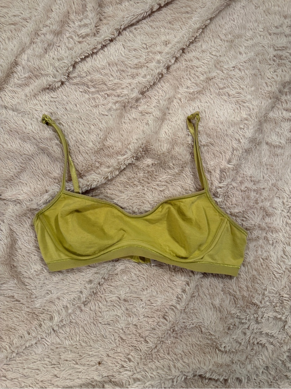 Vintage Victoria’s Secret 36B Green Cotton Bralette Bra Y2K Strappy Unlined